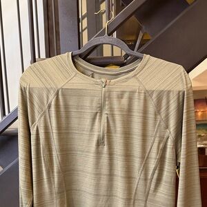 Athleta Long-Sleeve Performance Henley - Olive, size L
